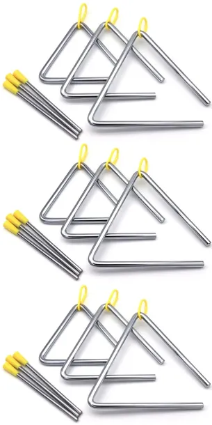 9 x TRÓJKĄT RYTMICZNY W 3 ROZMIARACH: 3 x 4" + 3 x 5" + 3 x 6"