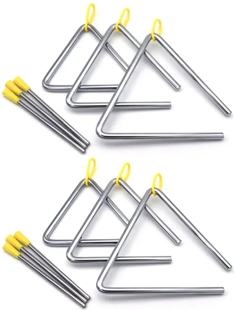 6 x TRÓJKĄT RYTMICZNY W 3 ROZMIARACH: 2 x 4" + 2 x 5" + 2 x 6"