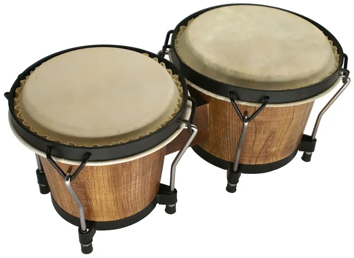 SOLIDNE DREWNIANE BONGOSY 6" x 7" NATURALNA SKÓRA