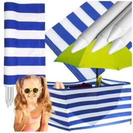 parawan-plazowy-12m-na-plaze-zaslona-paski-uv-granatowe-pasy-metalowe-kolki