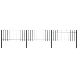 vidaxl-ogrodzenie-z-zaokraglonymi-koncami-stalowe-51x08-m-czarne