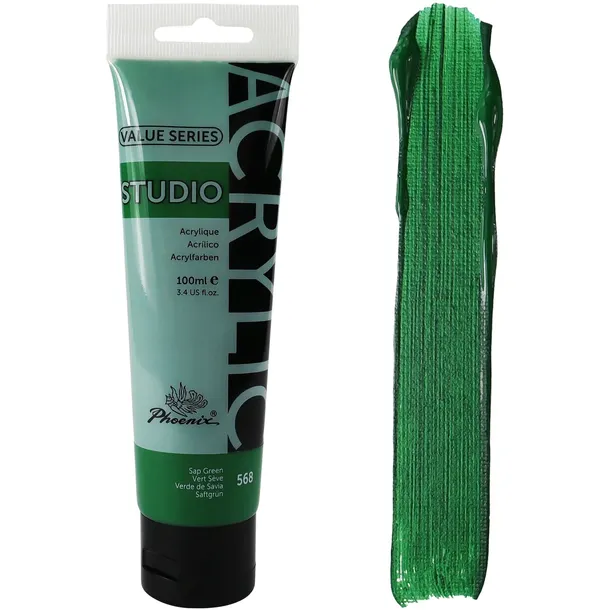 Farba Akrylowa Ciemno Zielona Artystyczna Phoenix 568 Sap Green 100ml