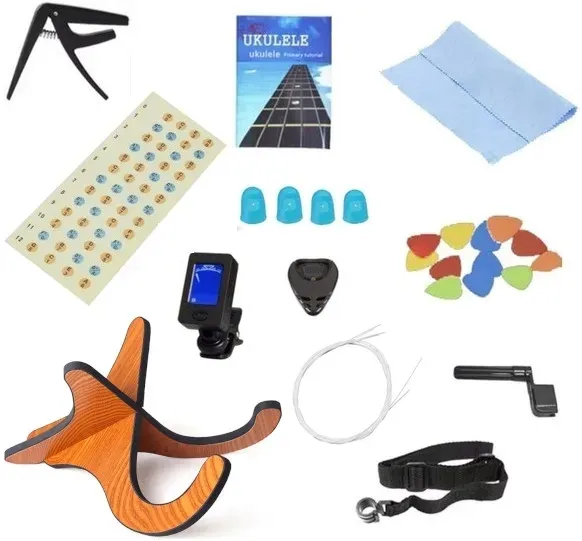 AKCESORIA DO UKULELE KAŻDEGO RODZAJU: AŻ 26 SUPER DODATKÓW !!! GIGA PACK