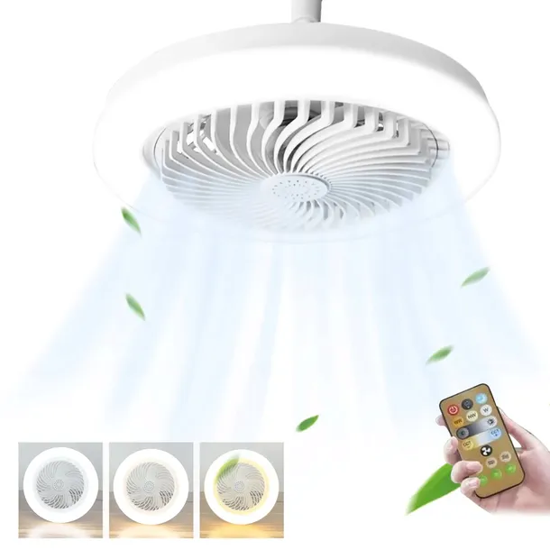 Lampa Sufitowa Wisząca Led Z Wiatrakiem Wielofunkcyjne 3000-6000K 30W Biały