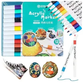 markery-akrylowe-do-tkanin-kamieni-ubran-12-sztuk-wodoodporne-pisaki-mazaki