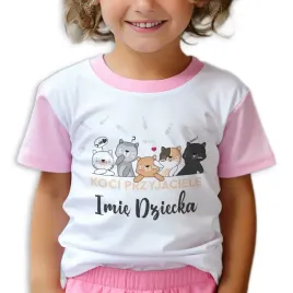 pizama-rozowa-dziecieca-koci-przyjaciele-imie-wyprawka-do-przedszkola-122cm