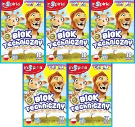 inspiria-blok-techniczny-a4-10-kartek-170g-zestaw-5-sztuk-bialy-szkolny