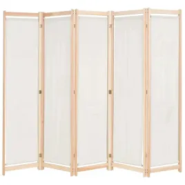 vidaxl-parawan-5-panelowy-kremowy-200-x-170-x-4-cm-tkanina