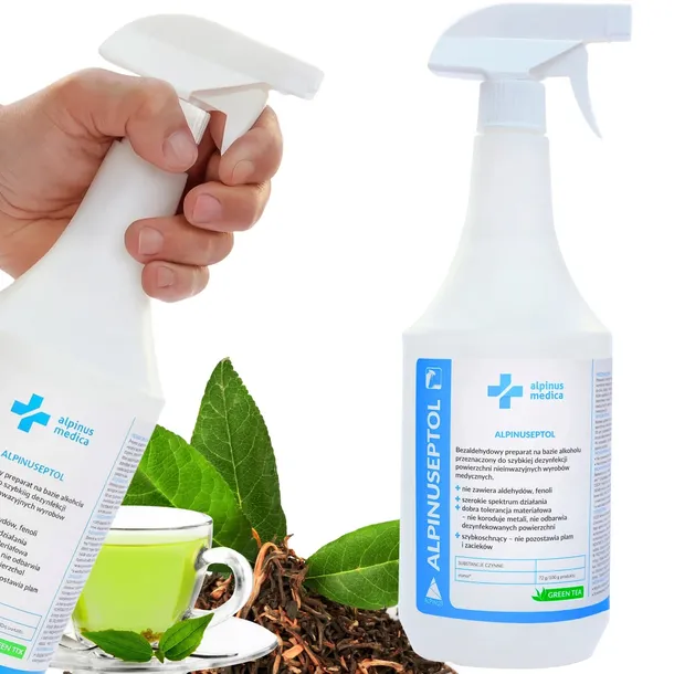 Płyn preparat do dezynfekcji powierzchni Alpinuseptol 1l green tea spray