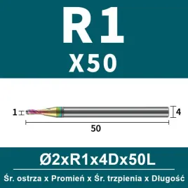 frez-kulowy-2-ostrzowy-vhm-z-powloka-dlc-rozmiar-o2-0xr1x4dx50l