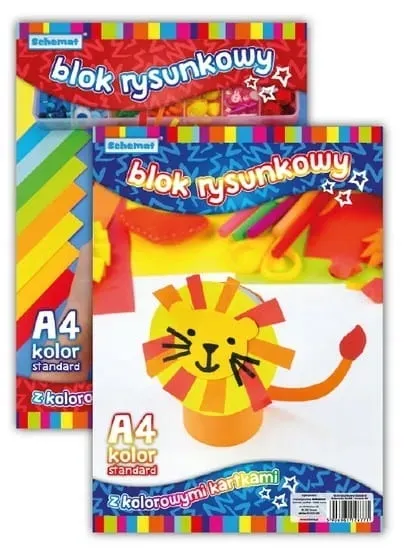 BLOK RYSUNKOWY A4 KOLOR STANDARD SCHEMAT 20 KARTEK KOLOROWYCH SZKOLNY