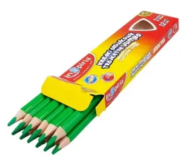 inspiria-kredka-trojkatna-olowkowa-jumbo-opakowanie-12-sztuk-kolor-zielony