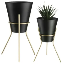zloty-kwietnik-z-czarna-oslonka-stojak-na-rosliny-metalowy-24-cm-loft