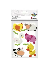 naklejki-z-pianki-piankowe-miekkie-zwierzeta-titanum-6-sztuk-dekoracyjne
