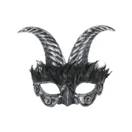 maska-halloweenowa-srebrna-z-rogami-gotyk-steampunk-dodatek-halloween