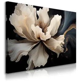obraz-do-salonu-sypialni-bialy-kwiat-abstrakcja-styl-glamour-3d-120x80