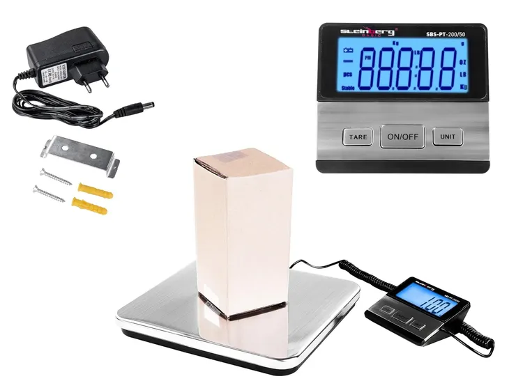 WAGA PLATFORMOWA Steinberg 200 kg / 50g Paczkowa Akumulatorowo-Sieciowa