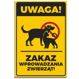 tabliczka-informacyjna-22x15-pcv-nadruk-uwaga-zakaz-wprowadzania-zwierzat