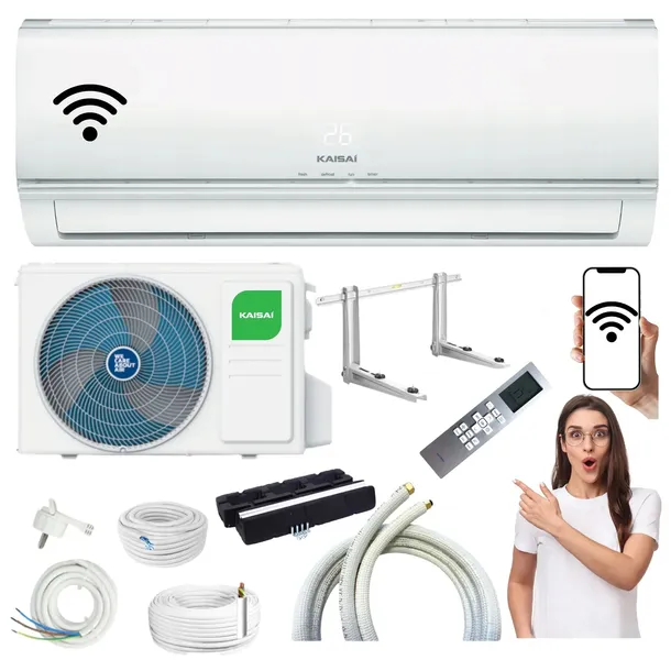 Klimatyzacja ścienna KAISAI ECO 5,3kW 50m2 WIFI GRZAŁKA GOTOWY DO MONTAŻU