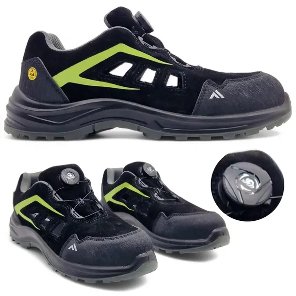 Buty robocze męskie lekkie letnie BOA oddychające BHP S1 FE06 czarne 45
