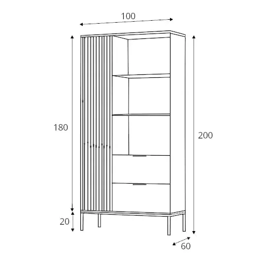 witryna-wiszaca-eltap-meorati-100-cm-2-drzwi-z-oswietleniem-2-szuflady-stan-nowy