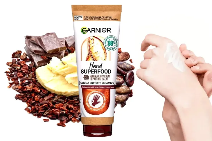 Krem Do Rąk Z Masłem Kakaowym I Ceramidami Regenerujący Garnier 48h Ochrony