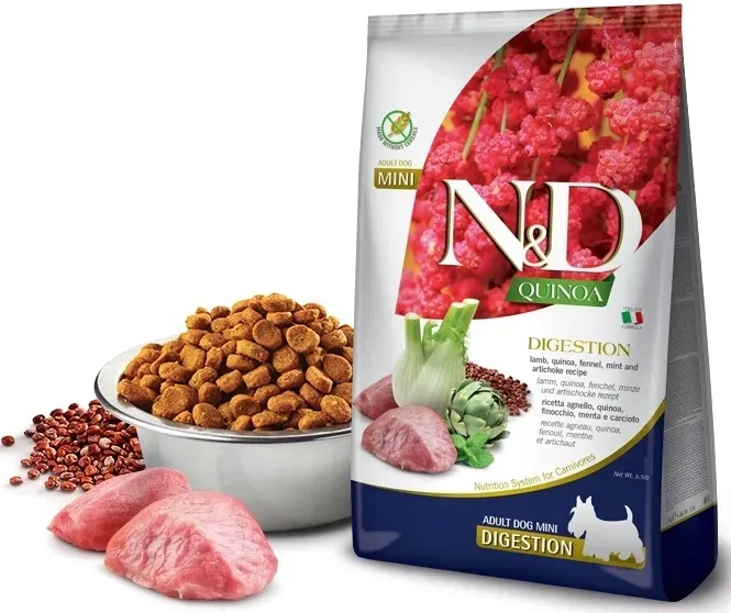 FARMINA ND Quinoa DIGESTION Lamb MINI 2,5kg JAGNIĘCINA karma dla małych ras