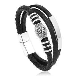 skorzana-bransoletka-meska-elegancka-stal-nierdzewna-316l-czarna-premium