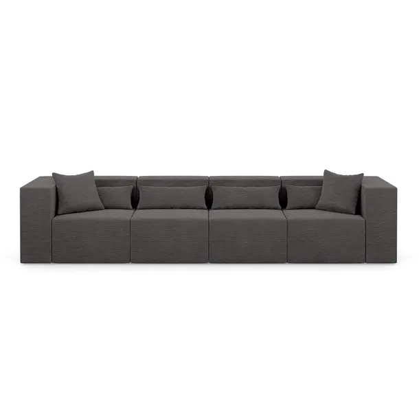 Kanapa Modułowa NOVA Duża Nowoczesna Sofa do Salonu Szara Sztruksowa