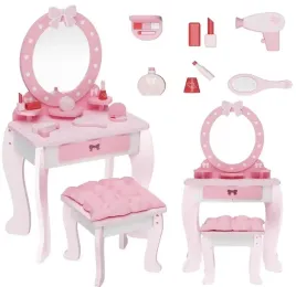 drewniana-toaletka-dla-dzieci-playtive-lustrem-taboretem-i-akcesoriami