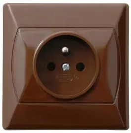 gniazdo-pojedyncze-z-uziemieniem-brazowe-akcent