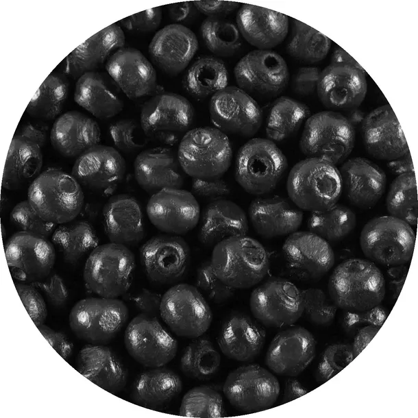 KORALIKI DREWNIANE DO BIŻUTERII CZARNE 6mm 150szt