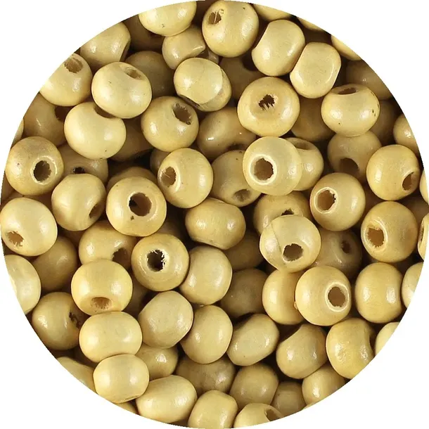 KORALIKI DREWNIANE DO BIŻUTERII BEŻOWE ECRU 6mm 150szt