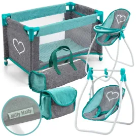 milly-mally-zestaw-dla-lalek-lozeczko-nosidelko-hustawka-elsa-prestige-mint