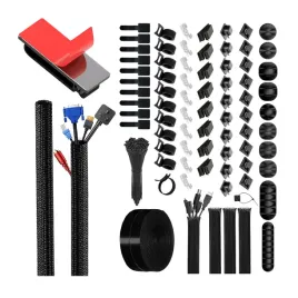 organizacja-kabli-zestaw-akcesoriow-cable-managment-rzepy-klipsy-opaski