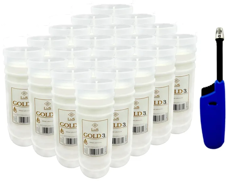 Rewelacyjne wkłady do zniczy Olejowe Jesień Gold 3 Linis + Zapalarka GRATIS