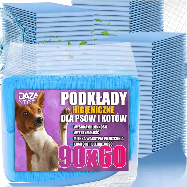 PODKŁADY DLA PSÓW Higieniczne Maty Dla Psa Do Sikania Zwierząt 60x90 50szt