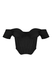 prettylittlething-top-czarny-krotki-zamek-38-eko