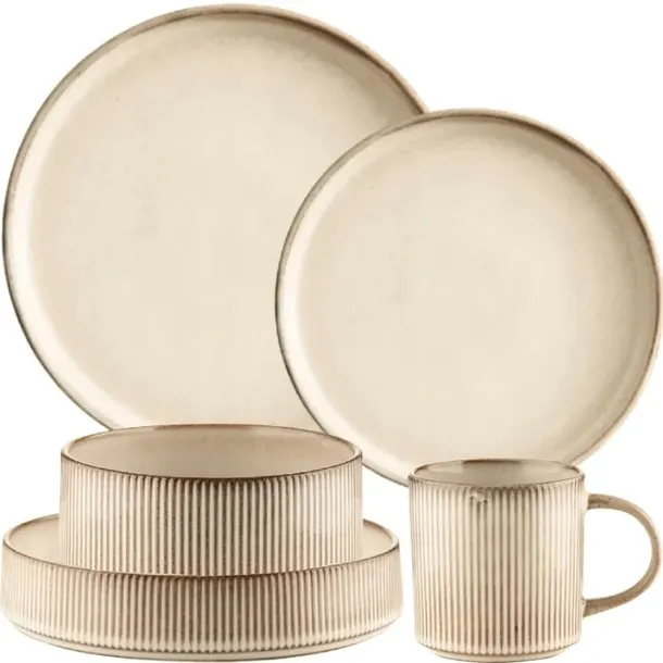 SERWIS OBIADOWY PORCELANA Retro Evia KOMPLET ZESTAW 30 EL DLA 6 OSÓB