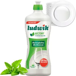 plyn-butelka-900g-do-zmywania-ludwik-mietowy-wysoka-wydajnosc-na-tluszcz