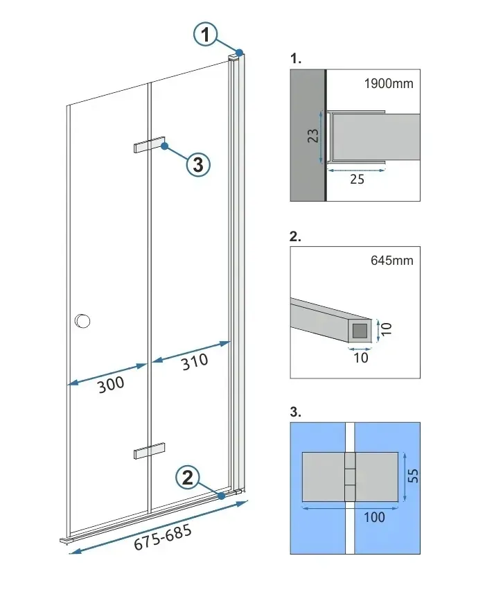 modul-kabiny-fold-n2-chrom-70-rea-stan-nowy