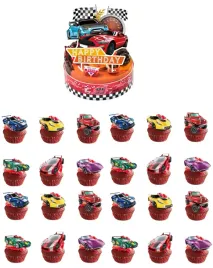 toppery-na-babeczki-24-1-duzy-topper-na-tort-auta-hot-wheels-25-sztuk
