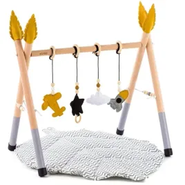 stojak-edukacyjny-dla-niemowlaka-chlopca-drewniany-baby-gym-mata-lisc-szara