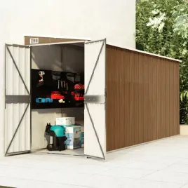vidaxl-szopa-ogrodowa-mocowana-do-sciany-brazowa-118x382x178-cm