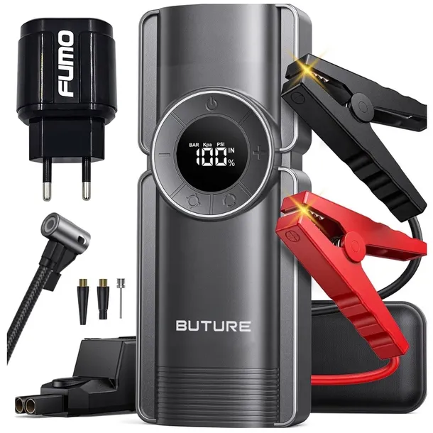 MOCNY ROZRUCH JUMP STARTER BOOSTER ROZRUSZNIK DO AUTA 2500A POWERBANK LCD