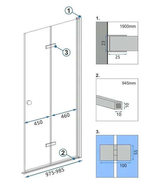 modul-kabiny-fold-n2-chrom-110-rea-typ-bez-brodzika