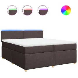 vidaxl-lozko-kontynentalne-z-materacem-brazowe-tkanina-200x200-cm