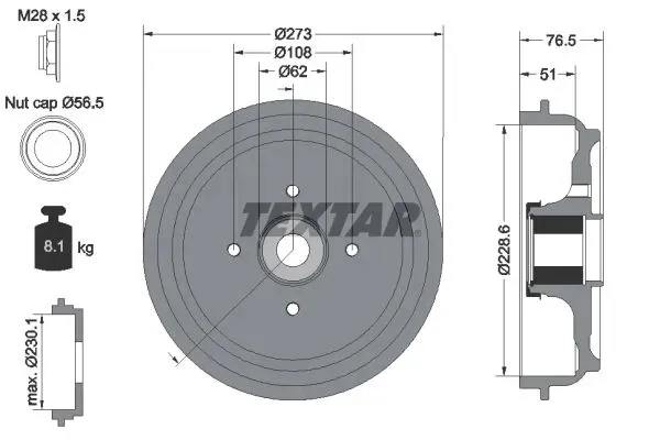 94037900-beben-hamulcowy-textar-producent-czesci-textar