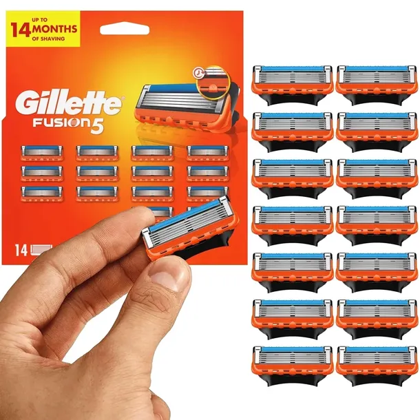 GILLETTE FUSION 5 WKŁADY NOŻYKI OSTRZA DO GOLENIA MASZYNKI ORYGINALNE 14SZT