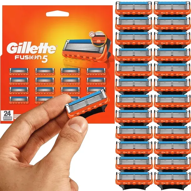 GILLETTE FUSION 5 WKŁADY NOŻYKI OSTRZA DO GOLENIA MASZYNKI ORYGINALNE 24SZT